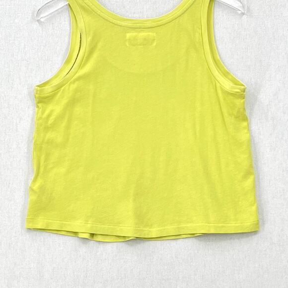 THE GREAT The Sport Tank Womens 0 LIme Zest Green Cropped Relaxed Cotton Scoop - Picture 9 of 15